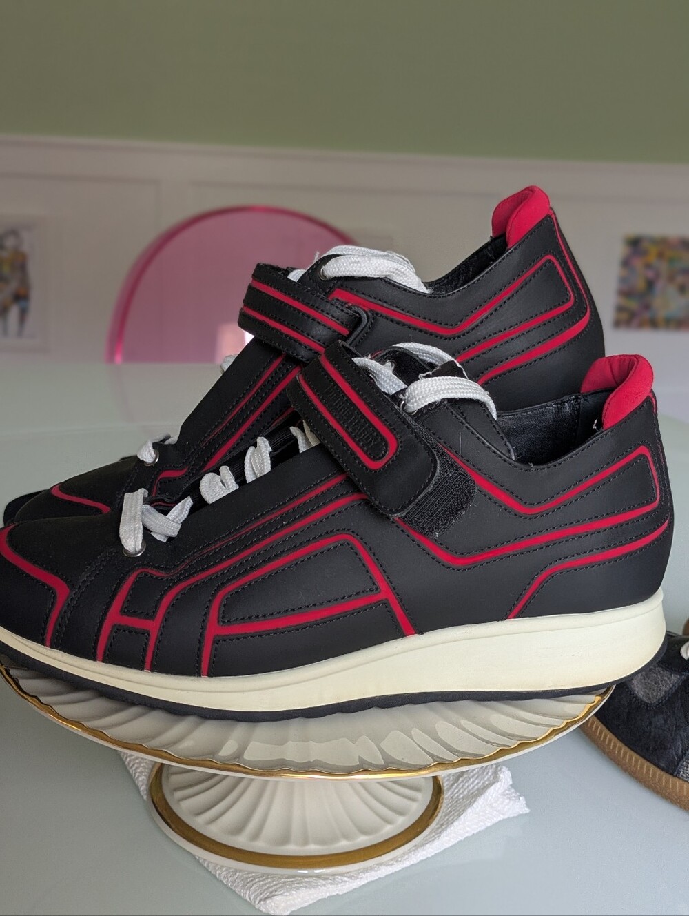 Pierre Hardy Black and Red Men's Sneakers